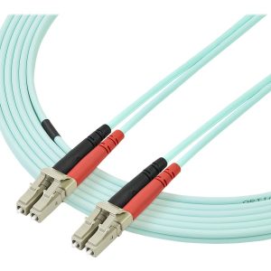 Startech 3m Fiber Optic Cable - 10 Gb Aqua - Multimode Duplex 50/125 - LSZH - LC/LC - OM3 - LC to LC Fiber Patch Cable - Cabo patch - multi-modo LC (M) para multi-modo LC (M) - 3 m - 3 m - fibra óptica - duplex - 50 / 125 micron - OM3 - sem halogéneo