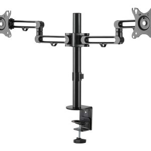 Startech Desk Mount Dual Monitor Arm, Desk Clamp VESA Compatible Monitor Mount for up to 32 inch Displays, Ergonomic Articulating Monitor Arm, Height Adjustable/Tilt/Swivel/Rotating - Double Monitor Arm (ARMDUAL3) - Kit de montagem - braço ajustável