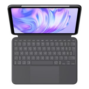 Logitech Combo Touch - Teclado e pasta de folio - com trackpad - retroiluminação - Apple Smart connector - QWERTZ - Alemão - grafite - para Apple 11-inch iPad Pro (M4)