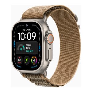 Apple Watch Ultra 4 - 49 mm - titanium natural - Sim relógio inteligente Com Correia Alpinista - deserto - tamanho da banda: M - 64 GB - LTE, Wi-Fi 4, Bluetooth, UWB, NFC - 5G - 63 g
