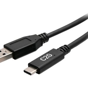 C2G 6in USB-C to USB-A SuperSpeed USB 5Gbps Cable M/M - Cabo USB - USB Tipo A (M) para USB-C (M) - USB 3.2 Gen 1 - 30 V - 3 A - 15 cm - moldado - preto