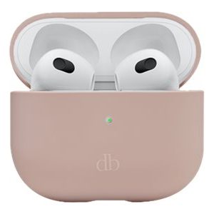 dbramante1928 Costa Rica - Bolsa para auriculares sem fios - plástico reciclado, silicone - areia rosa - para Apple AirPods (3ª geração)