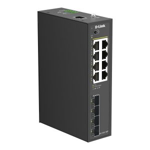 D-Link DIS 210G-12UP - Interruptor - industrial - inteligente - 6 x 10/100/1000 (PoE+) + 2 x 10/100/1000 (PoE++) + 4 x Gigabit SFP - montável em trilho DIN - PoE++ (240 W)