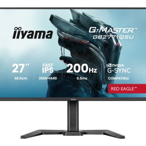 iiyama G-MASTER Red Eagle GB2771QSU-B1 - Monitor LED - 27" - 2560 x 1440 QHD @ 200 Hz - IPS - 350 cd/m² - 1200:1 - 0.5 ms - HDMI, DisplayPort - altifalantes - preto, mate