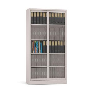Armario Portas Correr Vidro 4 Prateleiras 1000x420x1950mm