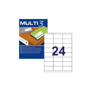 Etiquetas 070x035mm 100Fls A4 Multi3 2400un
