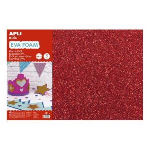 Placa de Cor Musgami Vermelho Purpurinas 40x60cm 2mm 3Fls