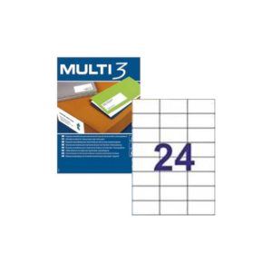 Etiquetas 070x037mm 100Fls A4 Multi3 2400un