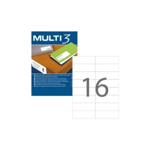 Etiquetas 105x037mm 100Fls A4 Multi3 1600un