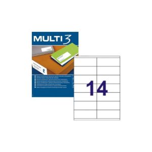 Etiquetas 105x040mm 100Fls A4 Multi3 1400un