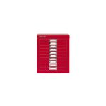 Móvel Metal com Fecho 673x279x429mm com 10 Gavetas Vermelho