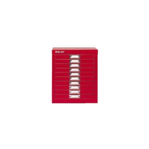 Móvel Metal com Fecho 673x279x429mm com 10 Gavetas Vermelho