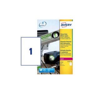 Etiquetas Resistentes 210x297mm 20Fls Intempéries Avery 20un