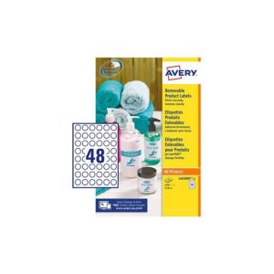 Etiquetas Redondas Removíveis 25mm Avery 25 Folhas 1200un