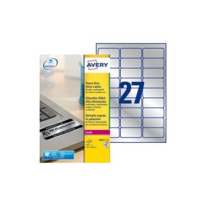 Etiquetas Resistentes 063,5x029,6mm 20Fls Prata Avery 540un