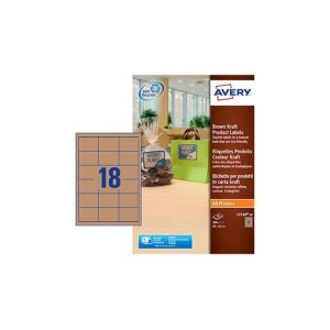 Etiquetas Kraft 062x042mm Avery 20 Folhas Castanho 360un