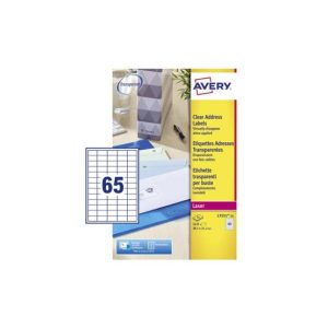 Etiquetas 038,1x021,2mm 25Fls A4 Transparente Avery 1625un