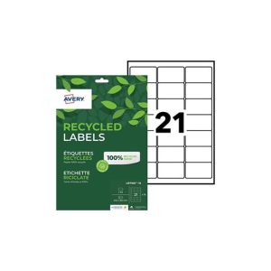 Etiquetas Recicladas 63,5x38,1mm Avery 15 Folhas 315un