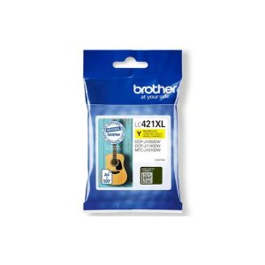 Tinteiro Brother LC421XLY Amarelo 500 Pág.