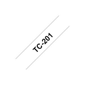 Fita Laminada 12mmx7,7mts Branco/Preto