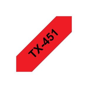 Fita Laminada 24mmx15mts Fundo Vermelho/Texto Preto