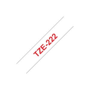 Fita Laminada 9mmx8mts Branco/Vermelho