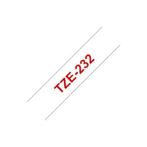 Fita Laminada 12mmx8mts Branco/Vermelho