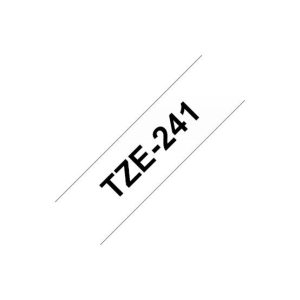 Fita Laminada 18mmx8mts Branco/Preto