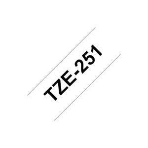 Fita Laminada 24mmx8mts Branco/Preto