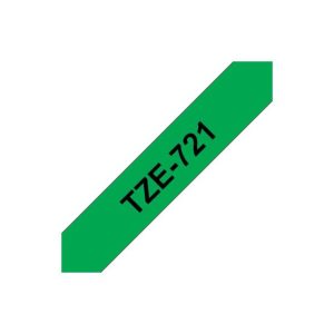 Fita Laminada 9mmx8mts Verde/Preto