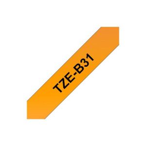 Fita Laminada 12mmx5mts Fluorescente Laranja/Preto