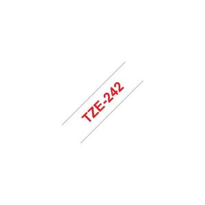 Fita Laminada 18mmx8mts Branco/Vermelho