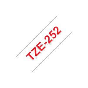 Fita Laminada 24mmx8mts Branco/Vermelho