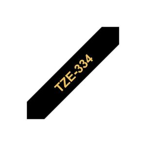 Fita Laminada 12mmx8mts Preto/Dourado