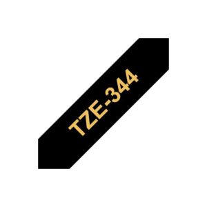 Fita Laminada 18mmx8mts Preto/Dourado