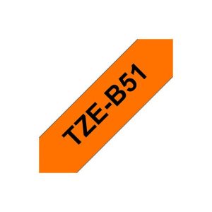 Fita Laminada 24mmx5mts Fluorescente Laranja/Preto