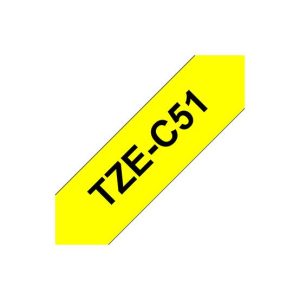 Fita Laminada 24mmx5mts Fluorescente Amarelo/Preto