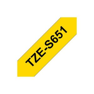 Fita Laminada SuperAdesiva 24mmx8mts Amarelo/Preto
