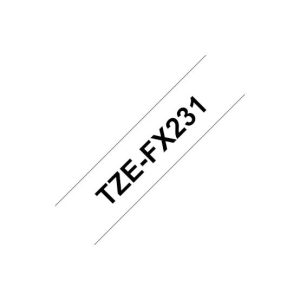 Fita Laminada Flexivel 12mmx8mts Branco/Preto