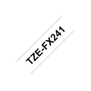 Fita Laminada Flexivel 18mmx8mts Branco/Preto