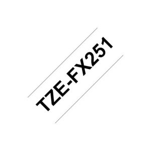 Fita Laminada Flexivel 24mmx8mts Branco/Preto