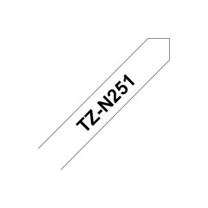 Fita Não Laminada 24mmx8mts Branco/Preto