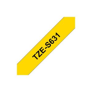 Fita Laminada SuperAdesiva 12mmx8mts Amarelo/Preto