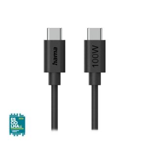 Cabo USB-C 2.0 Macho/USB-C Macho 100W 1,2m Preto