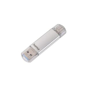 Pen Drive 64GB USB-C 3.1 + USB-A 3.0 Hama C-Laeta Prata