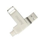 Pen Drive 256GB USB-C 3.1 + USB-A 3.0 Rotate Pro Prata