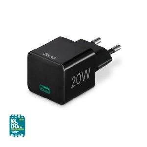 Carregador USB-C PD/QC 20W Rápido Mini-charger Preto