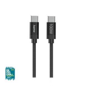Cabo USB-C 2.0 Macho/USB-C Macho 100W Fabric 3m Preto