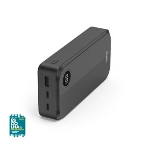 Powerbank 20000mAh USB-A 1 Porta + USB-C 2 Portas Preto