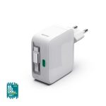 Carregador USB-C 2 Portas GaN 30W c/ Cabo Extensível Branco